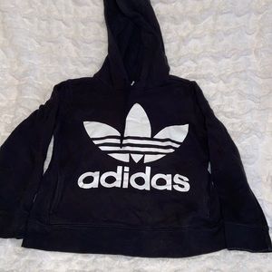 Adidas black trefoil pullover hoodie